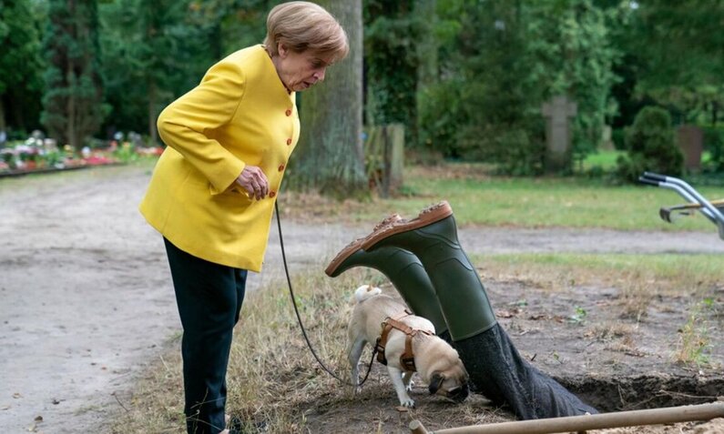 Fortsetzung für "Miss Merkel": Angela (Katharina Thalbach) und Mops Helmut finden eine Leiche. | © RTL